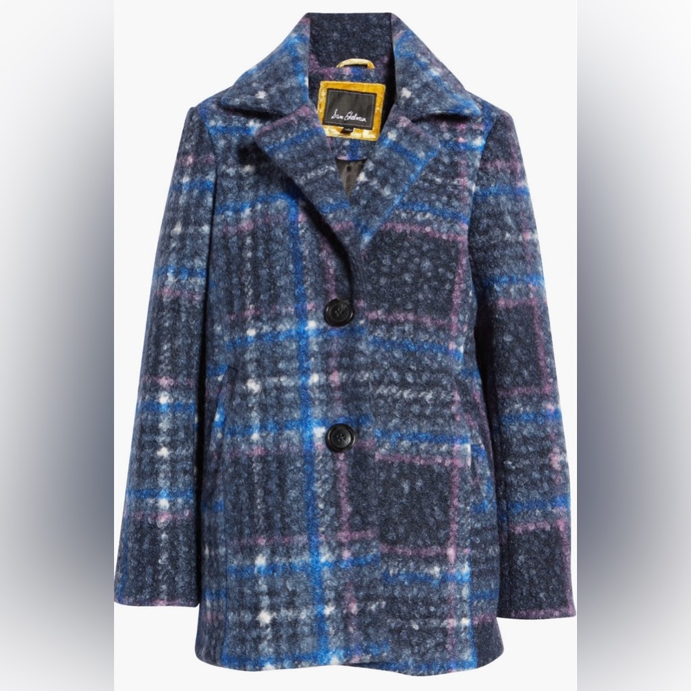 Sam Edelman plaid teddy coat